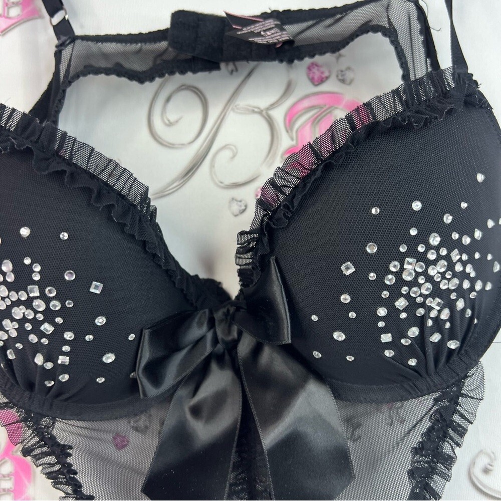 Victoria secret Black Sheer Lace Chemise with Bow Detail - Intimates apron - Picture 5 of 16